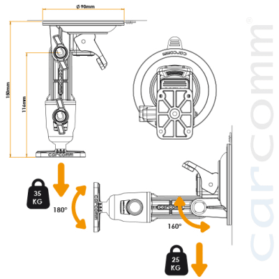 CSC-20 Heavy Duty sugkoppsfäste