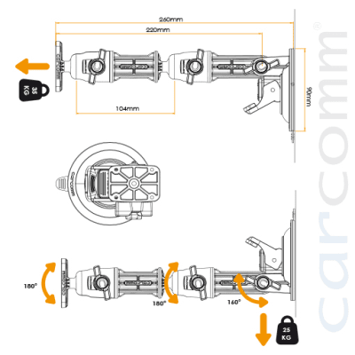 CSC-22 Heavy Duty fäste med sugkopp